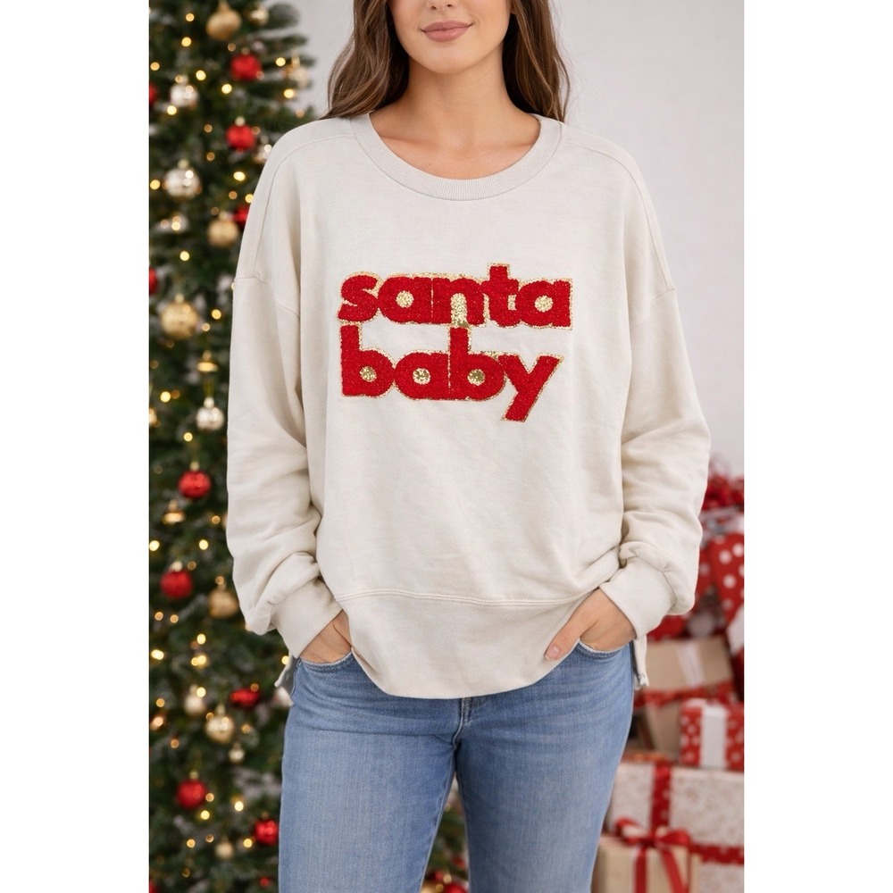 Judith March Santa Baby Sweatshirt XL Christmas Cozy Festive Holiday